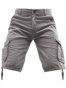 Men's Cargo Shorts Washed Cotton Casual  Multi Flap Pockets Lightweight Comfortable Summer Bottoms For Urban Streetwear Daily Commute Weekend Outings,Mens Clothes - Xám - Xem 5