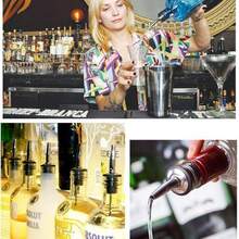 6个装自动旋转式葡萄酒瓶倒酒器，不锈钢橄榄油喷雾器分配喷嘴，酒瓶倒酒器，适用于3/4英寸瓶颈 - 彩色 - 查看 6