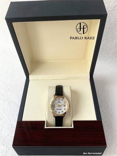  Pablo Raez 1pc 18K Gold Lady Wristwatch Golden Jewelry Original Women Watches Charming Dress Clocks Stainless Steel Silver Non Tarnish Color