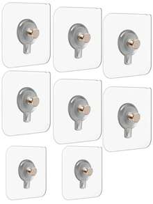 10个/4个/20个壁挂式挂钩套装，浴室厨房配件架，毛巾架/钥匙架 - 無色 - 查看 2