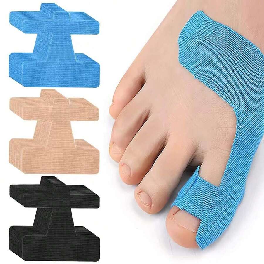 8pcs Elastic Bandage Toe Separator, Breathable Toe Divider, Self-Adhesive , Suitable For Men And Women Hallux Valgus Correction, Toe Separator - Multicolor - View 1