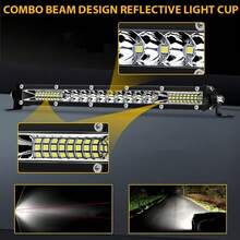 1-Piece - LED Automotive Ultra-Thin Single Row Light Strip, Universal Floodlight (53.5 Cm), Durable Black Housing, Hard Wire Mount, High Intensity LED, 6000K Color Temperature, 3000 Lumens, Auxiliary Lighting, Suitable For Trucks, SUVs And Boats. - Universal Floodlight (53.5cm) - View 3