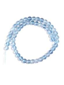 1串天然浅蓝色托帕石珠，蓝色裂纹水晶散珠，适用于珠宝DIY制作手链、男女项链 - 淺藍色 - 查看 9