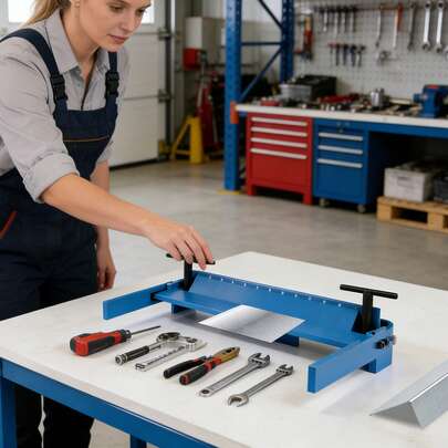 RibasuBB Manual Metal Bending Machine, 0-120° Adjustable Bender For Metal Sheets Up To 1.2mm Thickness, Vise-Mounted, Durable Q235 Carbon Steel Construction