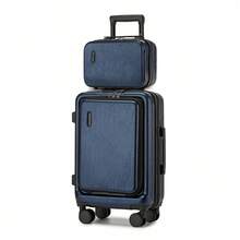Valise ABS+PC avec serrure TSA et roues pivotantes à 360° – format cabine 20 pouces et valises 12/24/28 pouces, ensemble de 2/3/4 pièces pour voyages, vacances et déplacements professionnels – valise trolley rigide avec compartiment pour ordinateur portable - Bleu marine - Voir 14