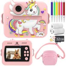 Children's Instant Camera, A Toy Camera With Dual 1080P HD Cameras, USB Rechargeable 1200mAh Battery, 2 Printing Modes And 3 Printing Densities, 8x Zoom, Suitable For 3-12 Year Old Boys And Girls, A Perfect Gift For Children. Also An Ideal Choice For Christmas And New Year Gifts. - Multicolor - View 16
