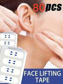 200pcs/80pcs/40pcs/4pcs Invisible Face Support Tapes, For Skin Face Tapes, Instant Face Support Tapes For Women, Support Skin & Conceal Makeup Tapes, For Chin & Neck, Face Tape - Alcohol-Free, Suitable For All Skin Types, Unisex, Jawline - Multicolor - View 9