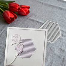 创意六边形模具，DIY剪贴簿相册和压花模板，贺卡制作工具，卡片纸切割工艺，礼品卡制作模板模切。 - 銀色 - 查看 7