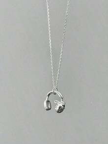 1pc Fashion Personalized Headphone Necklace, Suitable Women In Any Occasion - 銀 - 查看 8