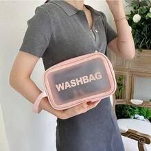 Bolsa de viaje para artículos de tocador, bolsa de cosméticos, bolsa de tocador transparente para mujer, organizador de artículos de tocador portátil e impermeable, bolsa de maquillaje con cierre de gran capacidad para mujer y hombre. - #5 Rosa 5pc - Ver 3