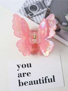 1个可爱蝴蝶亚克力发爪，复古宫廷风派对优雅双层翅膀精致优雅发饰，时尚发夹，优雅发卡，女士发卡 - 彩色 - 查看 5