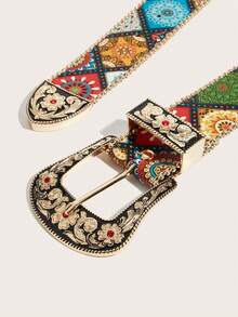 1 curea boemă retro cu strasuri metalice, stil western, pentru cowgirl, potrivită pentru fuste, rochii, ținute zilnice, stil vestimentar, activități în aer liber, petreceri, Crăciun, Ziua Îndrăgostiților, întoarcerea la școală, Halloween, festivaluri de muzică, accesorii de toamnă/iarnă, ținute pentru toate anotimpurile, pentru femei, mame, naveta, vacanță, cadou de absolvire, accesoriu de ziua de naștere. - Set de trei piese pentru sculptură - Vizualizare 3