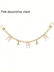 1pc/2pcs Zinc Alloy Faux Pearl Cherry Decor Bag Chain, Fashion Versatile Bow Bag/Handbag Strap Chain/Shoulder Bag Extension Replacement Chain, Watch Band Decor Chain Pendant, Women Wallet Hanging Accessory - Multicolor - View 11