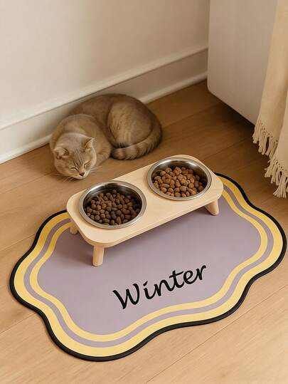 Personalized Pet Feeding Mat - Quick Drying With Water Absorption, Customized Non-Slip Cat Bowl Mat With Pet's Name, Nordic Style Dog Floor Mat Ornamental, Engraved Stylish, Fashion, Colorful, Vintage, Cute, Contracted, Cuties Custom, Unique, Customized, Personalized Pet For Anniversaries, For Birthdays, Vacay Vibes, Fall Decor