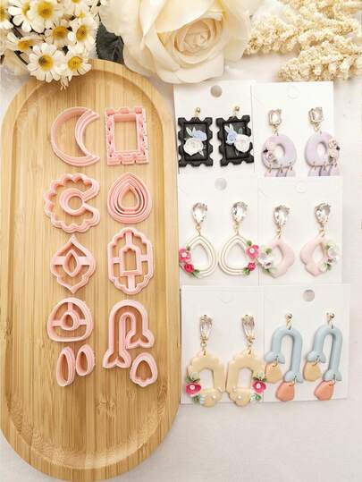 Multi-Shaped Geometric Shape Polymer Clay Cutter Mold With High Precision Diy Handcrafted Earring Jewelry Soft Clay Mold Tools, Precision Knife Molds - Craft Supplies - For Jewelry Makers & Crafters - Perfect Gift For Diy Enthusiasts