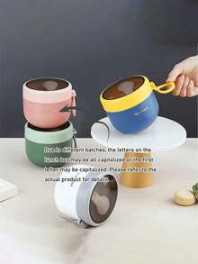 1 pièce Tasse de petit-déjeuner à l'avoine, Tasse à yaourt, Tasse à salade, Boîte à bento, Récipient d'avoine scellé, Récipient de petit-déjeuner portable, Réutilisable pour les fruits, les puddings, les yaourts, les salades, les céréales, le lait, la soupe et plus encore. Convient pour la maison, l'école, le bureau, les voyages et les pique-niques en plein air. Cadeau de Noël - Multicolore - Voir 3