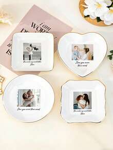 1pc Personalized Initial Ring, Wedding Bride Groom Bridesmaid Engagement Party Gift - Multicolor - View 4