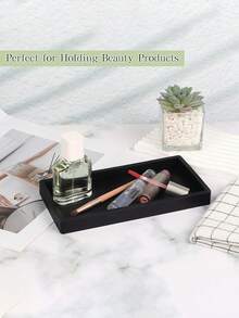 Small Silicone Bathroom Vanity Tray Can Hold Soap And Sponges, And It Can Also Be Used As A Kitchen Sink Storage Rack To Hold Dish Soap, Lotion Bottles, Perfumes, Jewelry, Candles, Keychains, Etc. - Multicolor - View 7