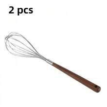 1个/2个/6个装不锈钢木柄手动打蛋器/搅拌器 - 无需电池，金属材质，方便烘焙和烹饪，是打发和混合食材的理想选择，打蛋器 | 手动搅拌器 | 结构坚固，手持式打蛋器 - 彩色 - 查看 9