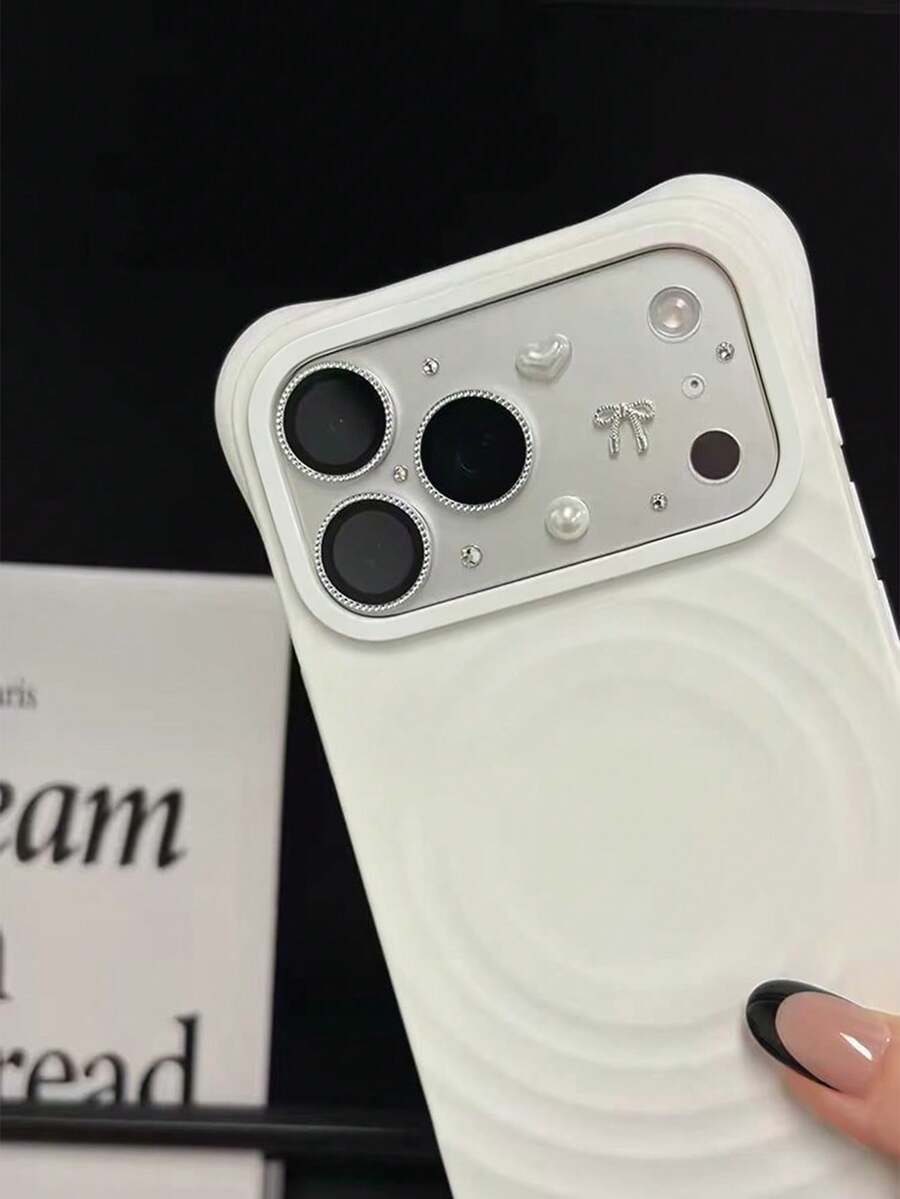 可爱3D蝴蝶结水晶透明相机镜头保护膜，兼容 17 Pro Max/17 Pro，玻璃镜头保护膜，适用于日常、办公室、家庭使用，防水防震防摔防刮花。 - 彩色 - 查看 1