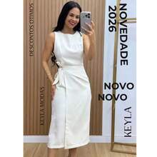 Women's Luxury Tailored Dress, Elegant With Tie Closure | Zipper | Comfortable And Stylish - trắng - Xem 1