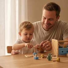 Durable Wooden Tool Set For Toddlers - Montessori Tool Box Kit With Hammer For Boys Girls 2-5 Years - Fun Christmas Toy Gift For With 30+  Tools For Creative Play - As Pic - View 3