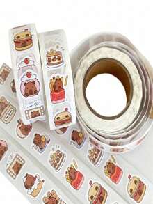 Cuộn 500 miếng dán hình chuột lang nước dễ thương, nhãn dán trang trí DIY cho sổ lưu niệm, thích hợp để gói quà và trang trí nhật ký/sổ kế hoạch. - Nhiều màu - Xem 7