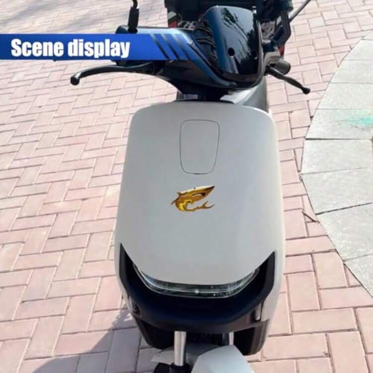 2PCS 3D Shark Metal Car Emblem Sticker Decal 3.5*1.7 Cool Fish Nameplate Sticker For Auto Body Badge Decal On SUV Motorcycle Truck Fenders Bumper Window Laptop Decoration Gold Finish High-Definition Metallic Design Durable Outdoor Use Stylish Vehicle Customization Accessory - -金子- - 查看 5