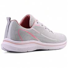 Women's And Men's Tennis Shoes For Gym, Running, Casual, Sports, EVA, Lace-Up, For Gym And Fitness - Màu xám hồng - Xem 3