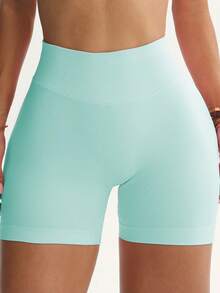 3件套女士高腰提臀紧身七分裤，瑜伽/健身/跑步黑色短裤，蜜桃色提臀运动短裤，塑身短裤 - 彩色 - 查看 3