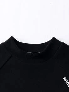 Annil 新款春季儿童服装男女童立领长袖针织衫 - 黑色 - 查看 4