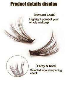 200 Pieces Of Brown 40d D Curl Clustered False Eyelashes, Fluffy Brown False Eyelashes, Single Thick, Natural Brown Makeup, Soft Individual Eyelashes, Diy Eyelash Extensions, Eyelash Clusters, Individual False Eyelashes, False Eyelashes - D - View 3