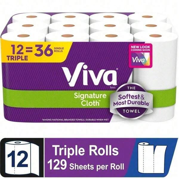 Cloth-Like Kitchen Paper Towels (86 Sheets/Roll). Strong When Wet, Reusable & Lint-Free For Dishes, Countertops, And Food Prep.