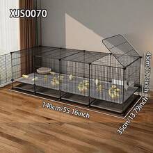 Large Metal Pet Cage, Assembled And Disassembled, Small Animal Habitat With Removable Tray, Suitable For Raising Chicks, Ducks, Rabbits And Other Small Animals - Multicolor - View 2