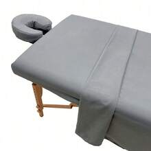 3pcs Massage Bed Linen Set - (Massage Bed Sheet, Bed Cover And Pillowcase), 3pcs Solid Color Massage Bed Sheet Set, Massage Bed Linens Set, Suitable For Beauty Salons, Spas And Hair Salons. - Multicolor - View 6