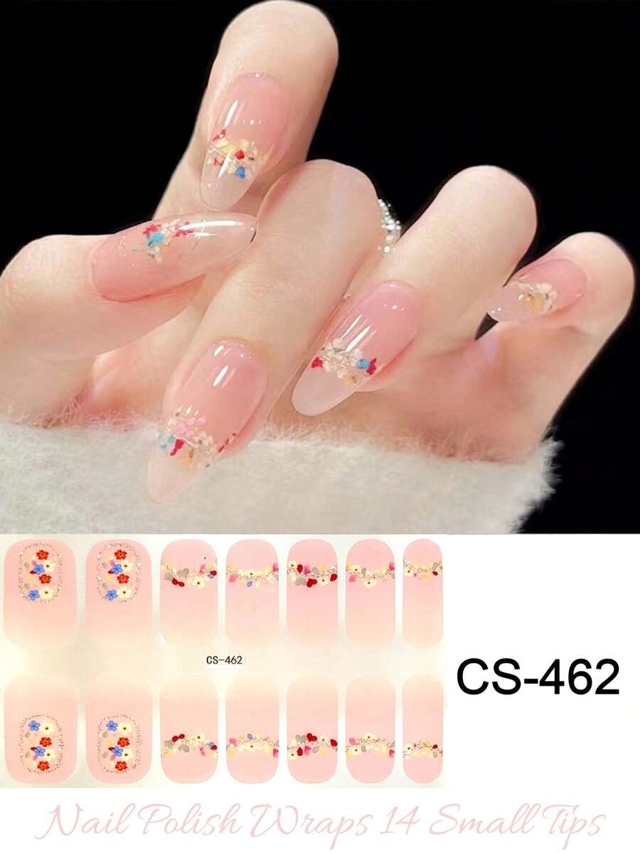 Waterproof Self-Adhesive Nail Art Stickers Set, Fresh Designs Suitable For Autumn/Winter Nail Decoration