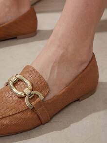 Women's Tressê Moccasin Shoes | Caramel With Rectangular Embellishment - Classic, Charming, Casual - 駝色 - 查看 10
