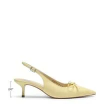 Women's Slingback Kitten Heel Pumps, Pointed Toe With Bow, 2.17" Low Heel – Comfortable Dress Shoes For All-Day Wear - 黃色 - 查看 6