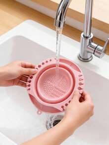 1-Piece Foldable Silicone Makeup Brush Cleaner, Drying Rack And Storage Tray, Brush Holder, Portable Brush Washing Mat With Textured Base, Suitable For Brushes, Powder Puffs And Sponges, Makeup Brush Organization, Travel Gift For Girlfriend, Easter Gift. - Multicolor - View 5