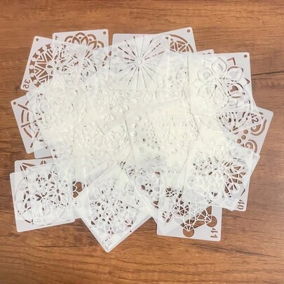 56pcs Mandala Flower Series Painting Templates, Hollow Coloring Templates, Wall Painting Album Decor Templates, DIY Drawing Templates, Painting Instructions, Graffiti Printing Stencils. PET Material, Washable And Reusable, Suitable For Watercolor Painting, Rock Painting, Scrapbooking, Scratch Art And More