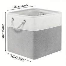 LOVEWE 6Pcs Heavy-Duty Fabric Storage Boxes (11x11x11), Sturdy Stackable Cube Organizers With Reinforced Handles - 33公分(13吋)-3件卡其色+3件灰色 - 查看 10