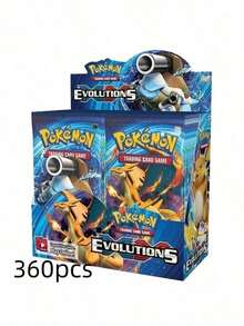pokemon 360张/盒 宝可梦卡牌，初代，1包=10张，XY进化扩展包，游戏收藏卡牌，稀有卡牌收藏，卡牌桌游，节日礼物，圣诞礼物，生日礼物，同学礼物 - 彩色 - 查看 5
