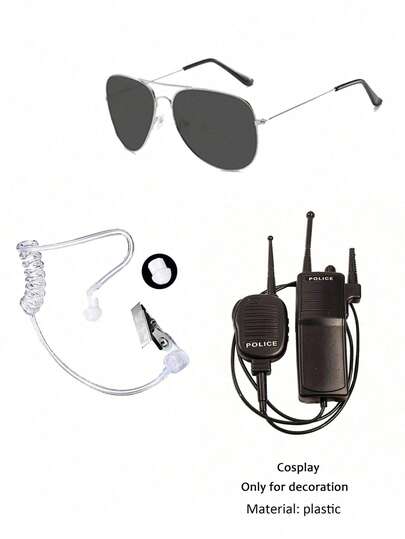 Plastic Material, Walkie-Talkie, Equipment, Cosplay Costume Accessories, Earplug, Headphone, Cosplay Props, Performance Props, Costume Props, Couple Performance Props, Suitable For Outdoor Costume Party Theme, Living Room Costume Props