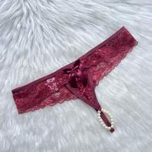 Sexy Thai Thong Panties With Massaging Pearls - Màu Đỏ Sâu - Xem 1