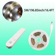 2835RGB Body Sensor LED Strip Light, 3.28FT/1M-16.4FT/5M, Battery Box Mounted Battery Powered Or USB Powered (Batteries Not Included), Warm Light/White Light Optional, Soft And Bright Colors Suitable For Staircases, Closets, Study Rooms, Bedrooms. - CT-white Light/Warm Light - View 11