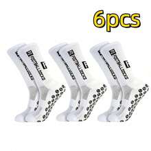 5双装足球袜，带硅胶垫，中筒训练袜，适合足球比赛，吸湿排汗的后跟和脚踝设计，专为足球运动员打造 - 彩色 - 查看 11