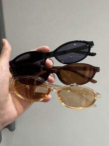 3 cặp kính nhựa hình bầu dục kiểu retro nhiều màu sắc, đa năng, tối giản, phù hợp cho du lịch, bãi biển, quán bar, dã ngoại và các dịp khác, một phụ kiện thời trang lý tưởng. - 3 chai rượu sâm panh đen và trà đen - Xem 3