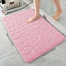 1 件/3 件浅粉色石纹浮雕高回弹吸水防滑浴室地垫，单件套和 3 件套，浴室入口地毯，浴室装饰垫地毯户外地毯门垫秋季装饰浴室配件返校入口装饰 - 淺粉色 - 查看 12