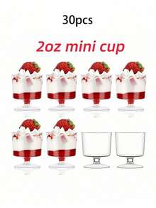 1/10/20 Stück Mini Dessert Becher, transparente Gläser, Mini Eiscreme Kuchen Dessert Becher, Profiterole Vorspeise Becher, Mousse Becher, Kuchenformen, geeignet für Party, Hochzeit, Geburtstag Verkostungsbecher - Verschiedenfarbig - Übersicht 13