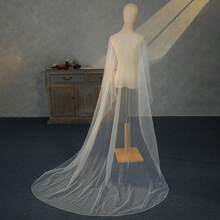 1件长款新娘披风，时尚女士连帽披风，精致珍珠饰边，婚礼派对活动配饰 - 彩色 - 查看 8